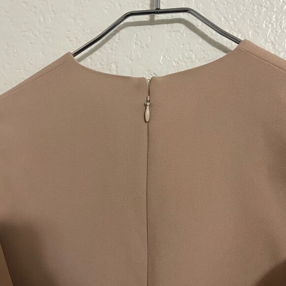 Peggy Hartanto Dress Mod Exaggerated Ruffled Sleeves Babydoll Dress Tan Size 2 - Picture 12 of 15
